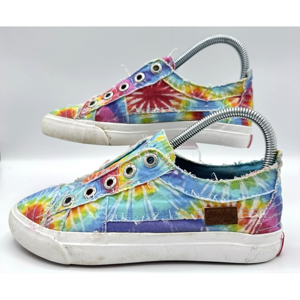 Blowfish Malibu Play Tie Dye Canvas Slip On Sneakers Youth Size 3Y 2954